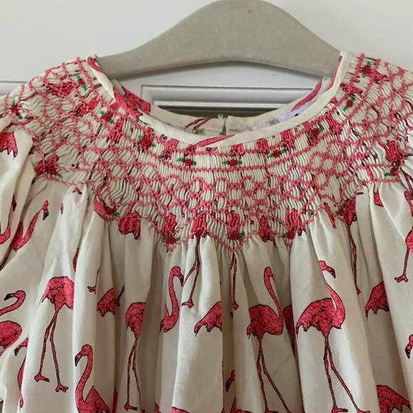 Smocked Flamingo Bishop’s Dress Size 4T - Picture 3 of 7